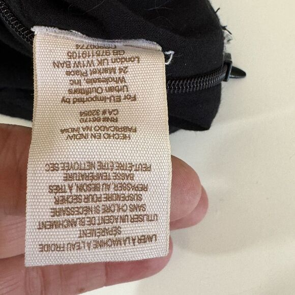 Free People Pants 2 Santoshi Black Wide Leg Embroidered Boho Hippie Gauzy Crinkl - Picture 9 of 15